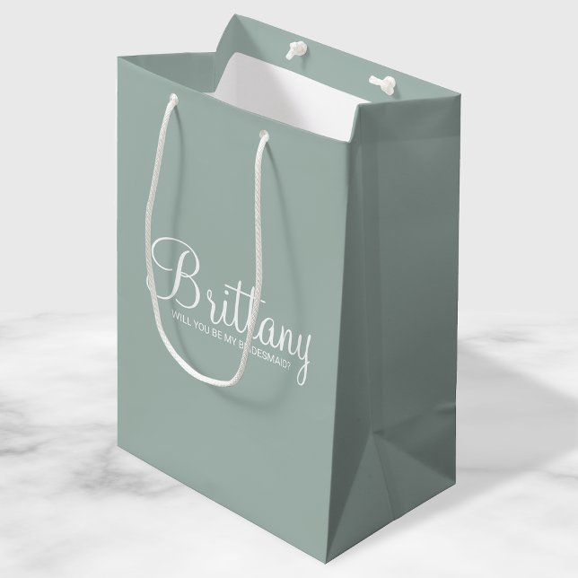 Modern Personalised Bridesmaid Proposal Medium Gift Bag (Creator Uploaded)