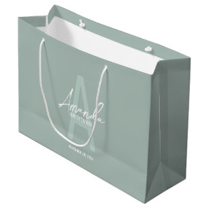 Modern Personalised Bridesmaid's Monogram and Name Large Gift Bag