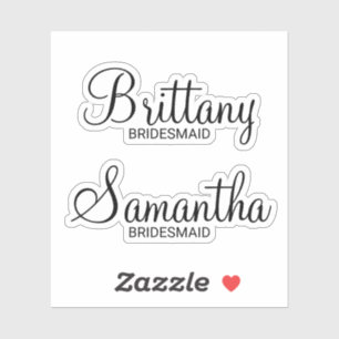 Modern Personalised Bridesmaid's Name