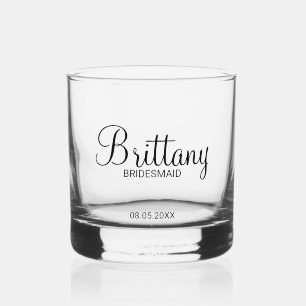 Modern Personalised Bridesmaids Name Whiskey Glass