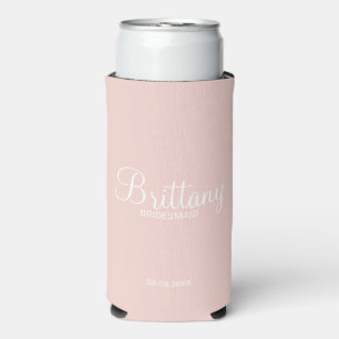 Modern Personalised Bridesmaids Seltzer Can Cooler