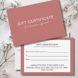 Modern Personalised Business Gift Certificate