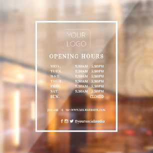Modern Personalised Business Logo Opening Hours