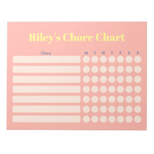 Modern Personalised Chore Chart Notepad
