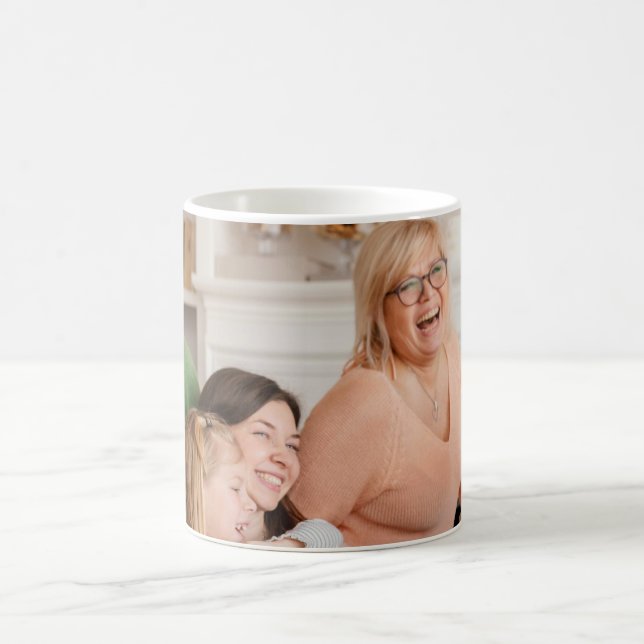 Modern Personalised Christmas Gifts Picture Family Coffee Mug (Center)
