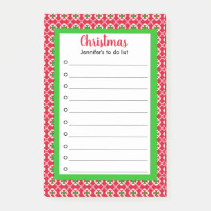 Modern personalised Christmas shopping to do list Post-it Notes