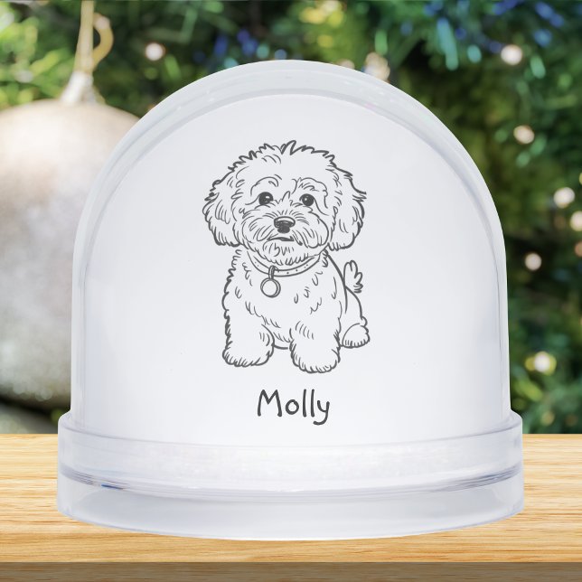 Modern Personalised Cockapoo Dog Christmas Snowglobe (Creator Uploaded)