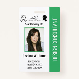 Modern Personalised Corporate Employee Green ID ID Badge