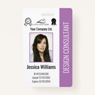 Modern Personalised Corporate Employee Purple ID ID Badge