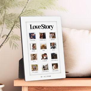 Modern Personalised Couple Love Story Photo Plaque