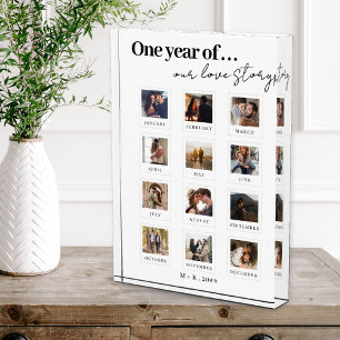 Modern Personalised Couples Photo Love Story Block