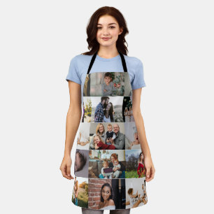 Modern Personalised Custom Photo Collage Family  Apron