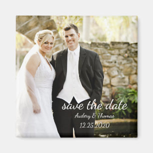 Modern Personalised Custom Photo Save The Date Magnet
