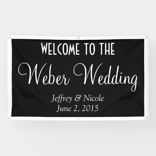 Modern Personalised Custom Wedding Banner (Horizontal)