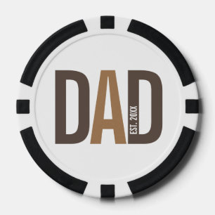 Modern Personalised Dad Established Poker Chips