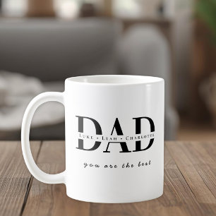 Modern Personalised DAD Names Mug