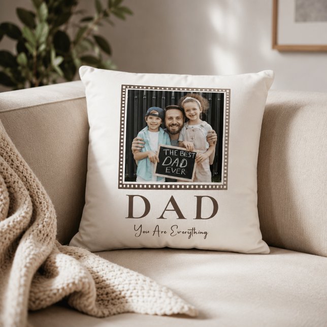 Modern Personalised Dad Photo Cushion (Creator Uploaded)