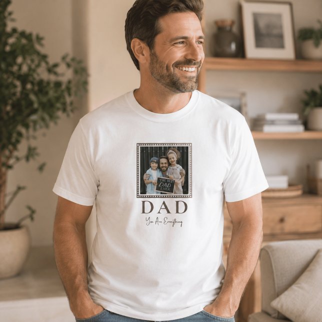 Modern Personalised Dad Photo T-Shirt (Creator Uploaded)