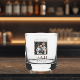 Modern Personalised Dad Photo Whiskey Glass