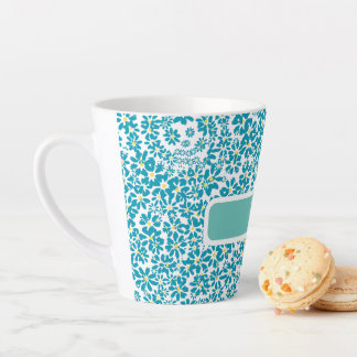Modern Personalised Daisy Flower Initial Latte Mug