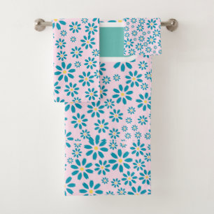 Modern Personalised Daisy Flower Initial Towel