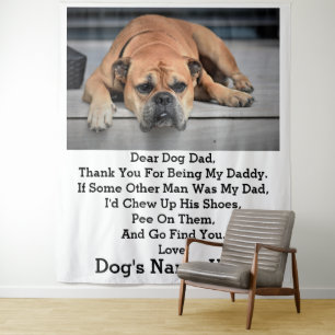 Modern Personalised Dog dad Fathers day photo gift Tapestry