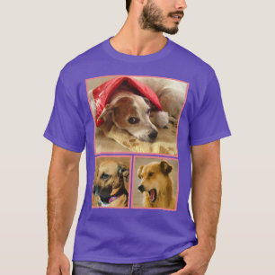 Modern Personalised  Dog Lover Pet Photo Collage T-Shirt