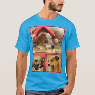 Modern Personalised Dog Lover Pet Photo Collage T-Shirt