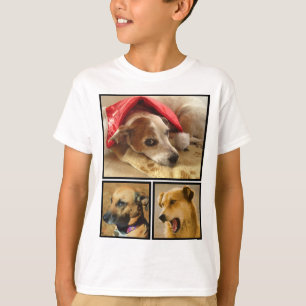 Modern Personalised  Dog Lover Pet Photo Collage T-Shirt