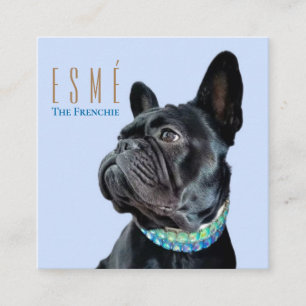 Modern Personalised Double Photo QR Esmé Square Business Card