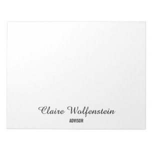 Modern Personalised Elegant Script Professional Notepad
