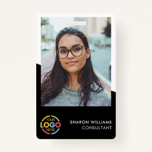 Modern Personalised Employee Photo Company Logo ID Badge