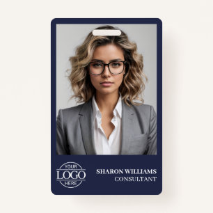 Modern Personalised Employee Photo Company Logo ID Badge