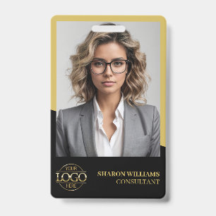 Modern Personalised Employee Photo Company Logo ID Badge