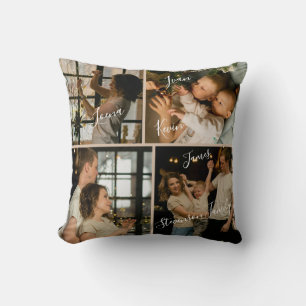 Modern personalised family 3 ring binder cushion