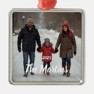 Modern Personalised Family Photo Ornament