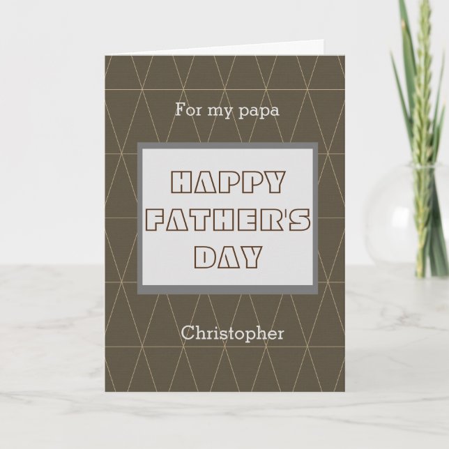 Modern Personalised Father's Day Papa Card (Front)