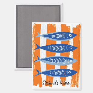 Modern Personalised Fish Kitchen  Magnet