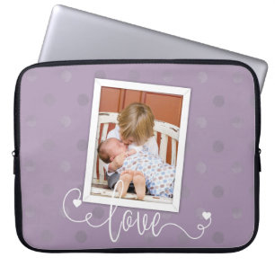 Modern Personalised Framed Photo Dots Laptop Sleeve