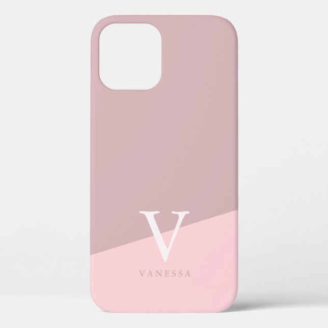 Modern personalised geometric pastel pink  Case-Mate iPhone case (Back)