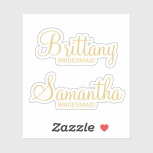 Modern Personalised Gold Bridesmaid's Name