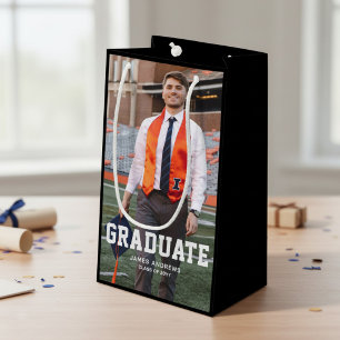Modern Personalised Grad Photo Graduation Small Gift Bag