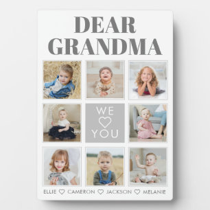 Modern Personalised Grandma We Love You 8-Photos P Plaque