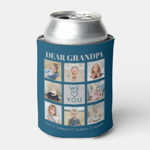 Modern Personalised Grandpa We Love You 8-Photos Can Cooler
