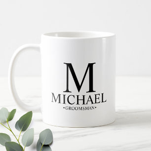 Modern Personalised Groomsman Coffee Mug