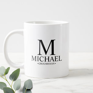 Modern Personalised Groomsman Coffee Mug