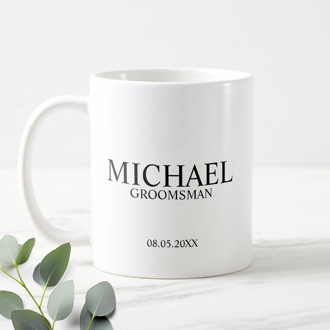 Modern Personalised Groomsman Coffee Mug (Creator Uploaded)