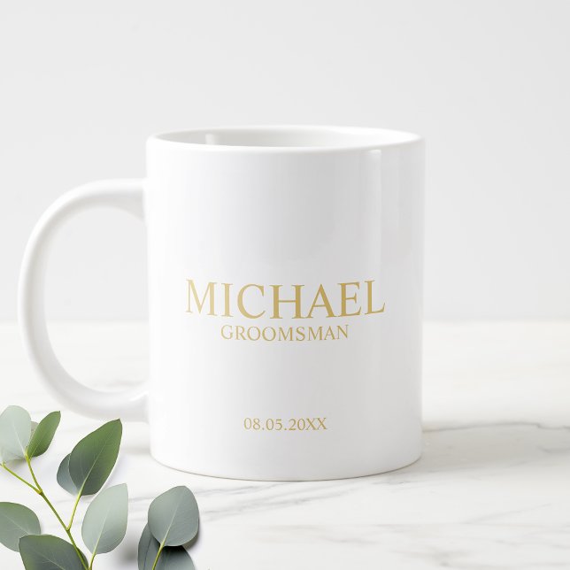 Modern Personalised Groomsman Coffee Mug (Creator Uploaded)