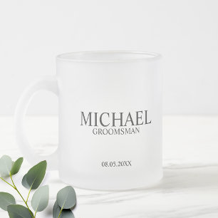Modern Personalised Groomsman Frosted Glass Coffee Mug
