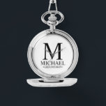 Modern Personalised Groomsman Name and Monogram<br><div class="desc">Modern Black and White Personalised Groomsman Gifts
featuring personalised monogram,  groomsman's name and title in black classic serif font style on white background.

Also perfect for Best Man,  Father of the Bride and more.</div>